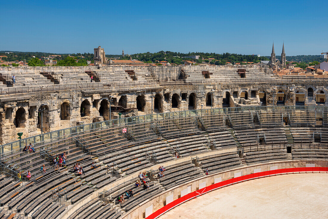 Roman amphitheater, Nimes, Gard, Languedoc-Roussillon, France