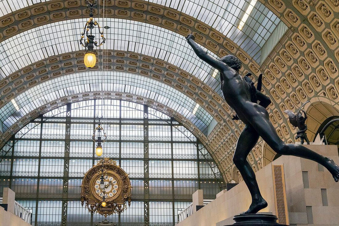 Interior of Musee D'Orsay Art Gallery, Paris, France, Europe