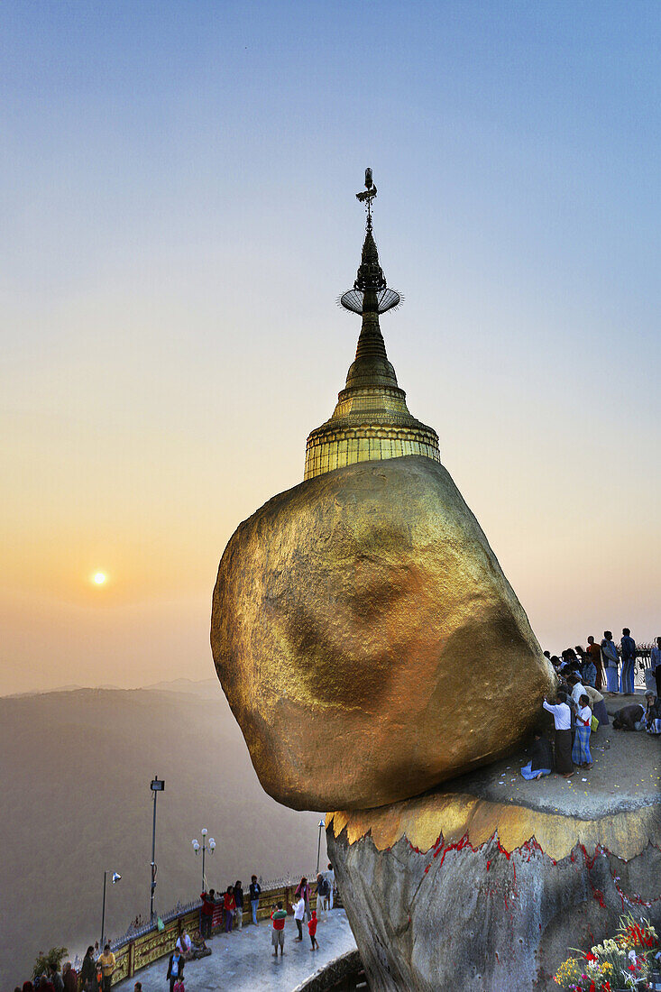Myanmar ,Mon Province, Kyaikto City , Kyaiktiyo Rock (Golden Rock),.