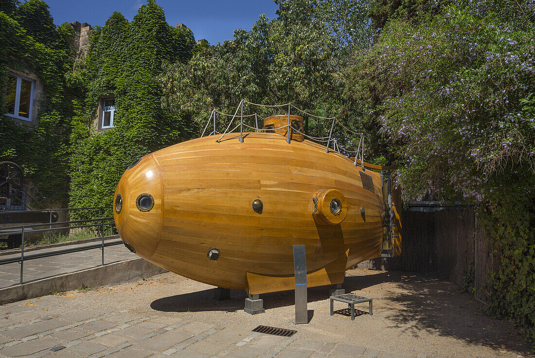 Spain , Catalunya,Barcelona City , Maritim Museum (Drasanes), replica of the first Ictineo submarine.