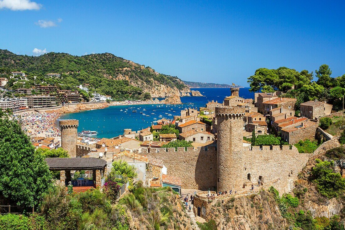 Spain, Catalonia, Costa Brava, Tossa de Mar City,.