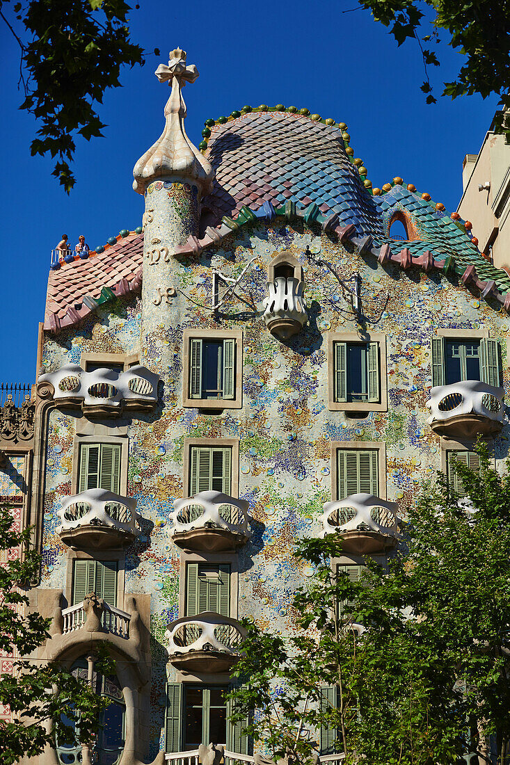 Casa Batlló von Antoni Gaudí Architekt 1904-1906. Passeig de Gracia. Barcelona. Katalonien. Spanien.