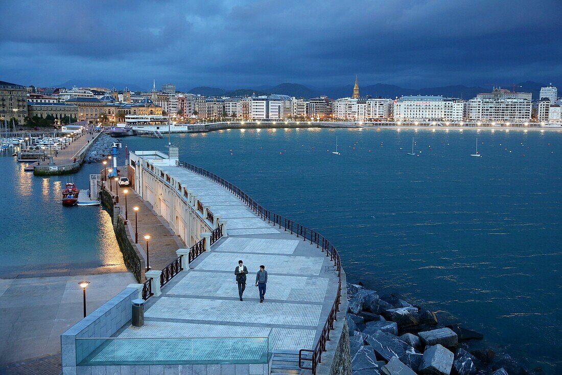 Port. La Concha Bay. Donostia. San Sebastian. Gipuzkoa. Basque Country. Spain.