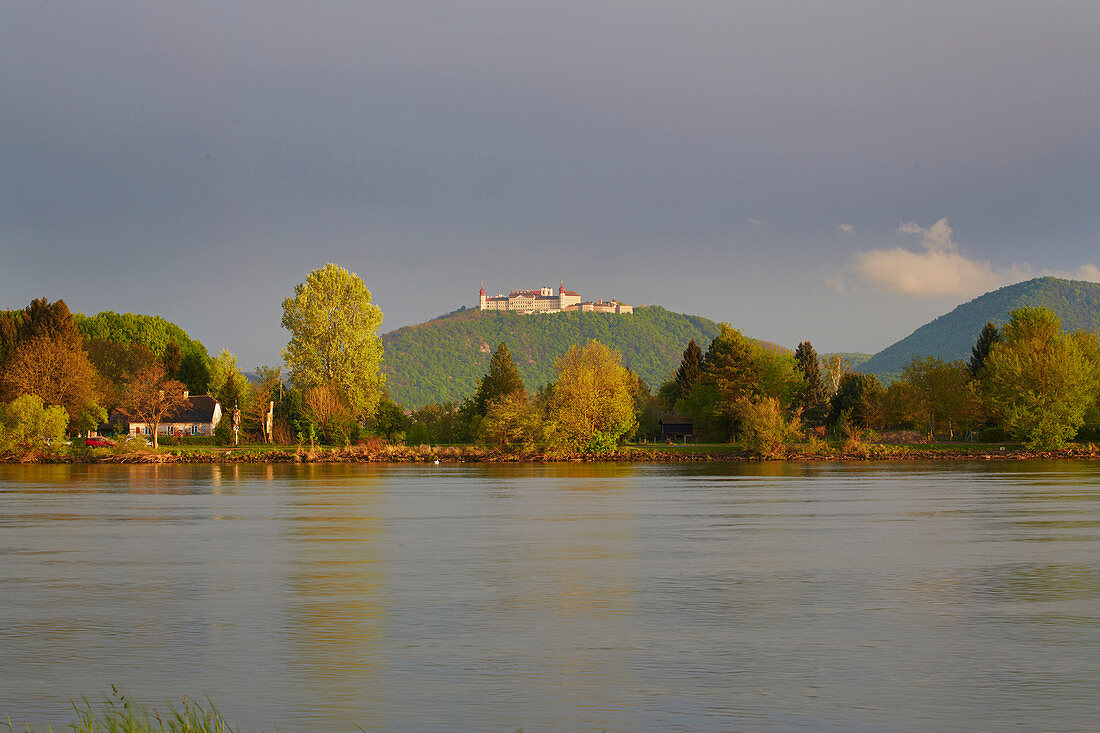 Stift Göttweig near Krems , Evening sun , Wachau , River Danube , Niederösterreich , Lower Austria , Austria , Europe