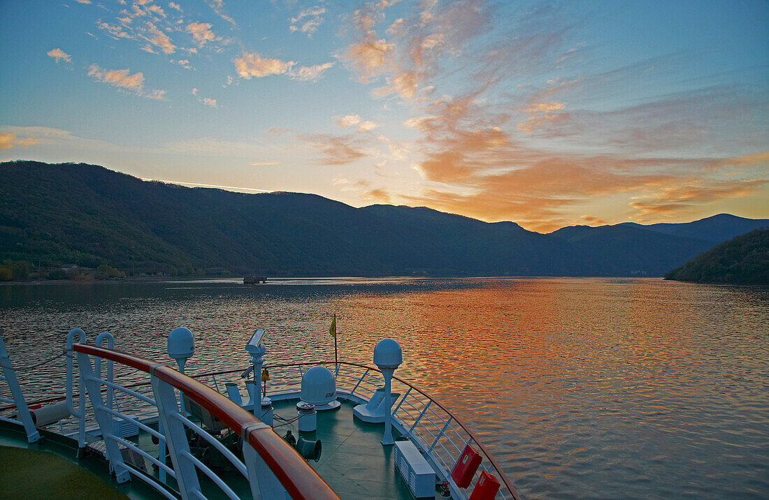 Dawn in the Cataract , River Danube , Serbia , Romania , Europe