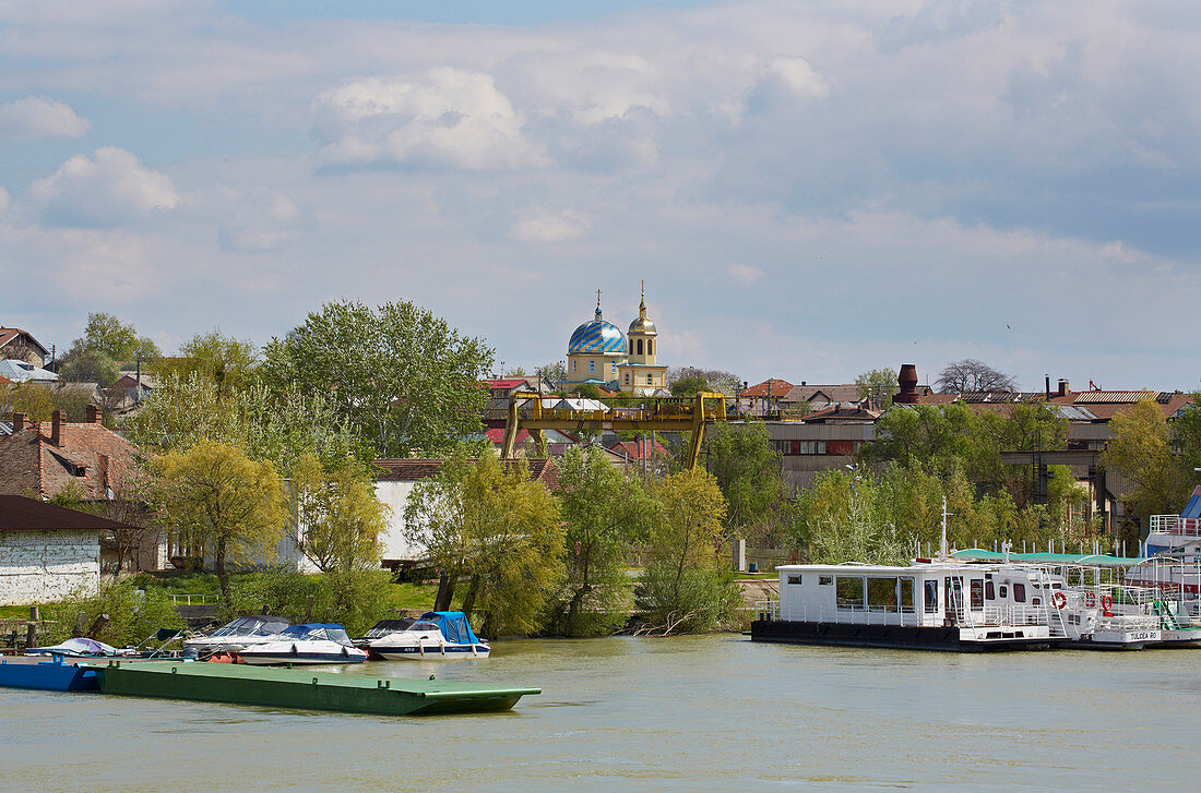 Tulcea in the Danube Delta at the Tulcea branch of the Danube , Romania , Europe