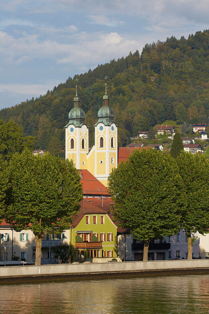 View at Obernzell on the river Danube , Bavaria , Germany , Europe