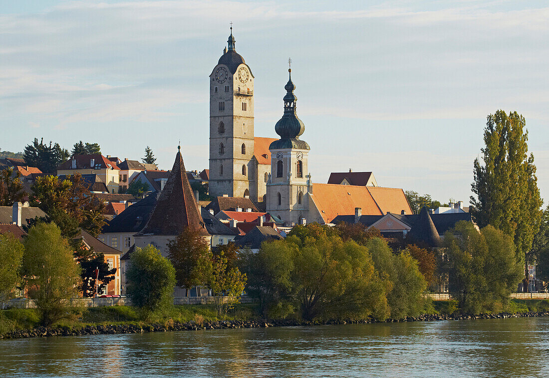 Church St. Nikolaus and Frauenbergkirche at Krems - Stein , Wachau , River Danube , Niederösterreich , Lower Austria , Austria , Europe