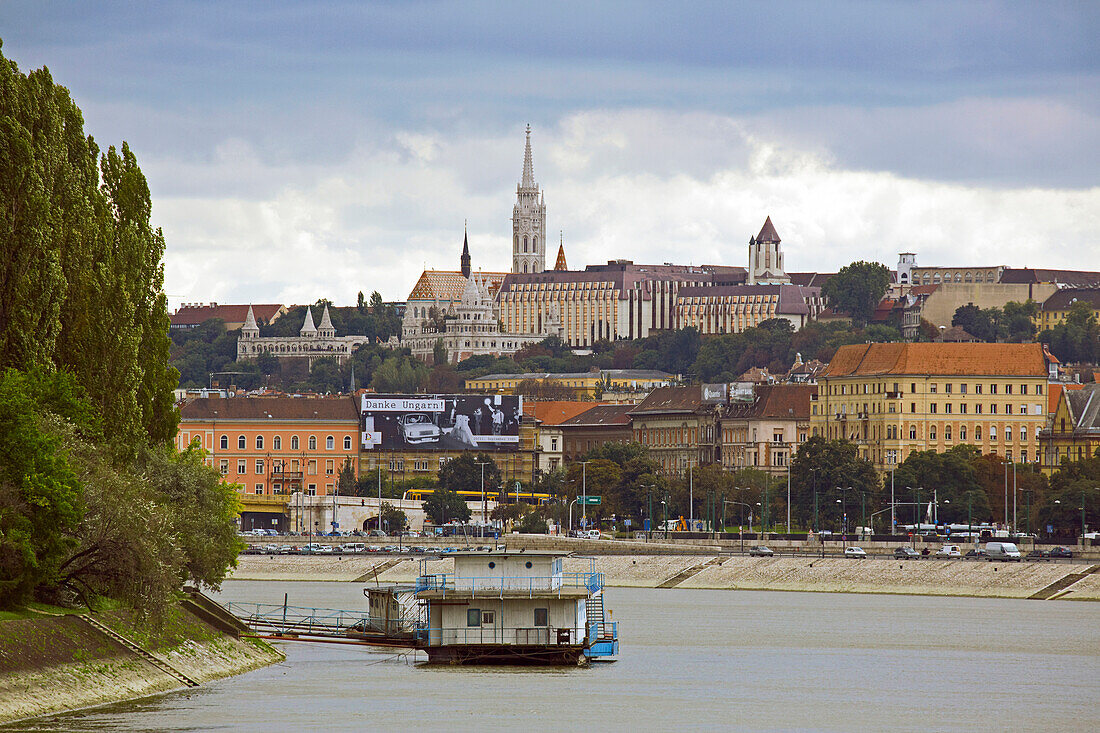 Budapest , Matthiaskirche and Fisherman's Bastion at Buda , River Danube , Hungary , Europe