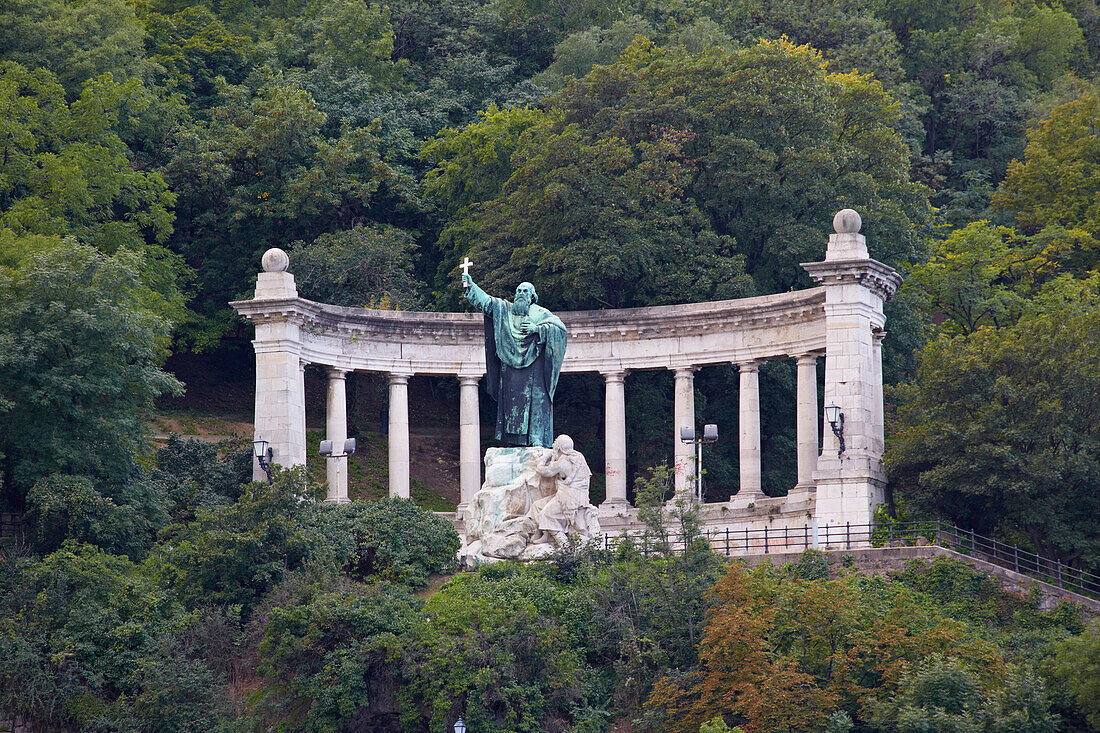 Gellert memorial at Buda , Budapest , River Danube , Hungary , Europe