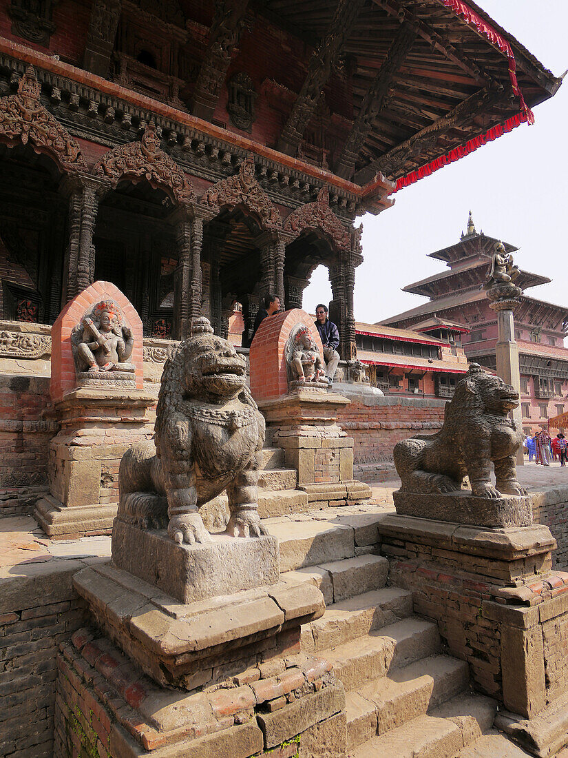 Nepal. Patan, an historic town in the Kathmandu Valley. Scenes in Durbar Square.