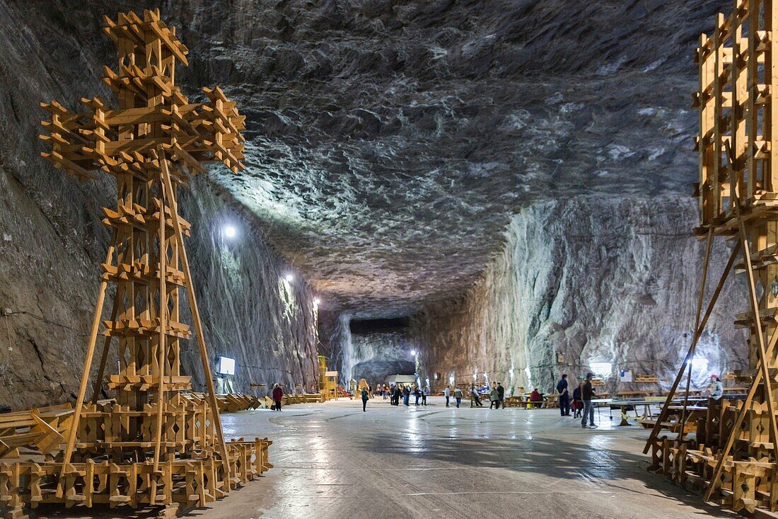 Romania, Transylvania, Praid, Praid Salt Mine, mine church.