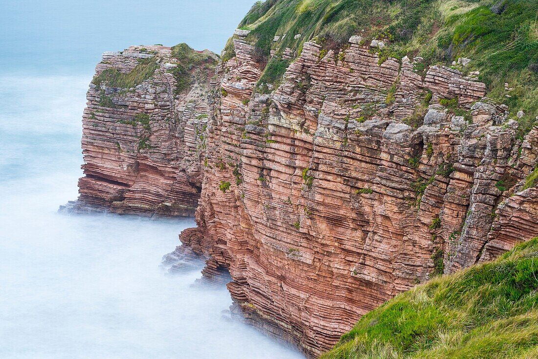 Hendaye coast, Hendaye, Pyrenees Atlantiques Department, Aquitania, France, Europe.