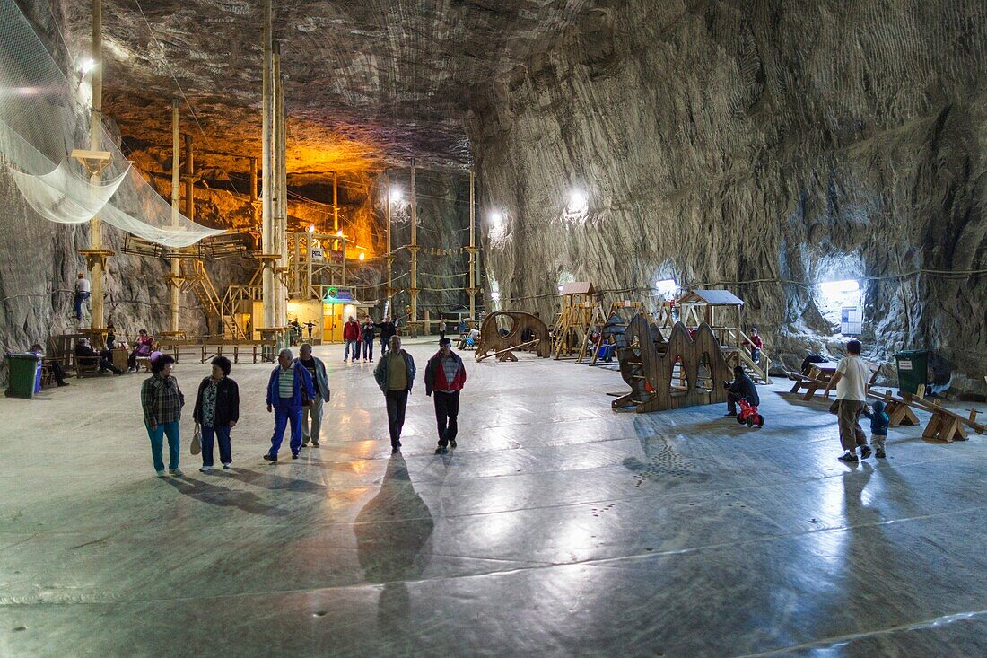 Romania, Transylvania, Praid, Praid Salt Mine, interior.