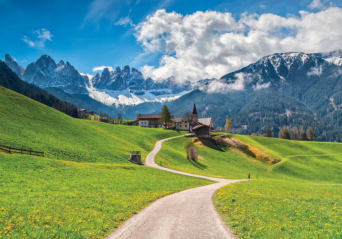 santa maddalena,  church, Odle, south tirol, Italy