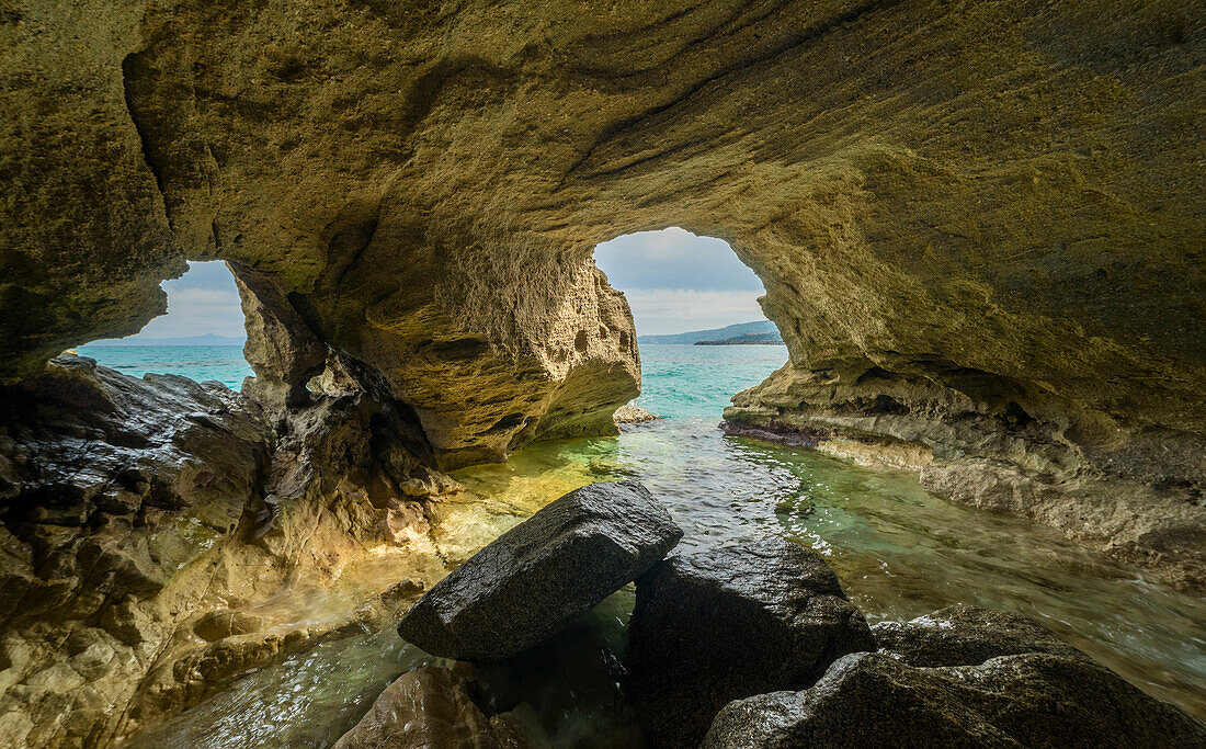 Tropea, Calabria, Italy. The cave, under the Isle of Tropea.