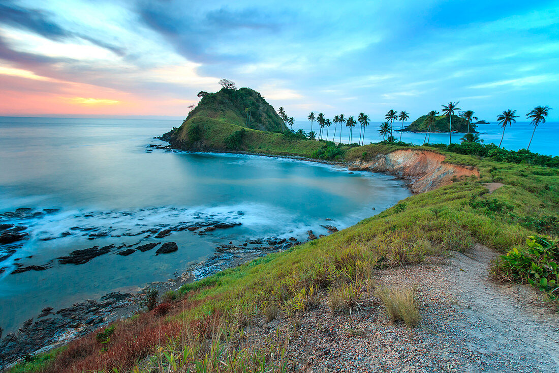 Sunset over the beach of Nacpan, Philippines