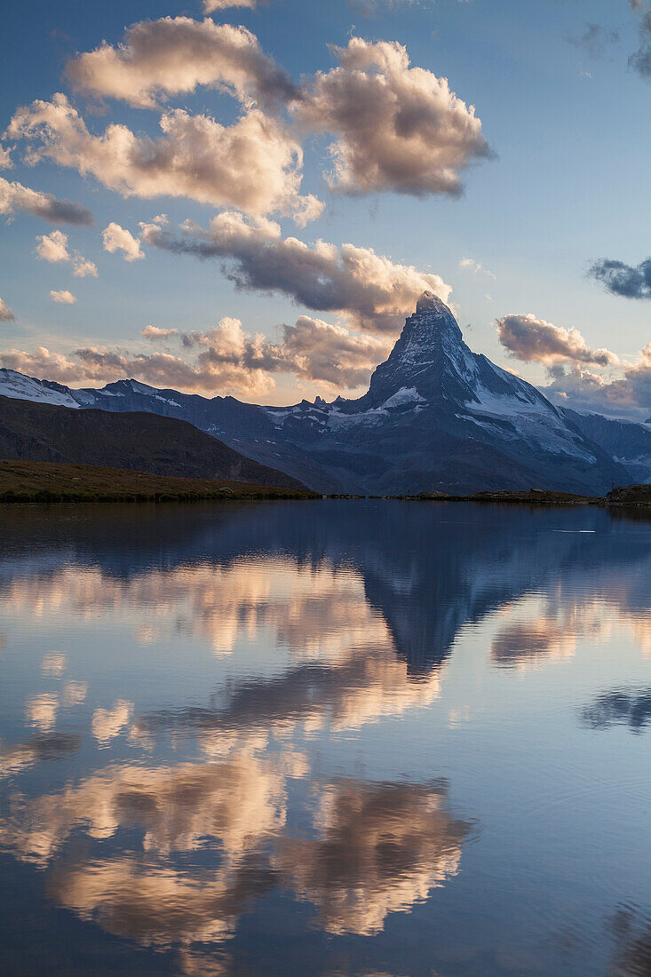 Stellisee, Zermatt, Switzerland. Matterhorn views from Stellisee at sunset