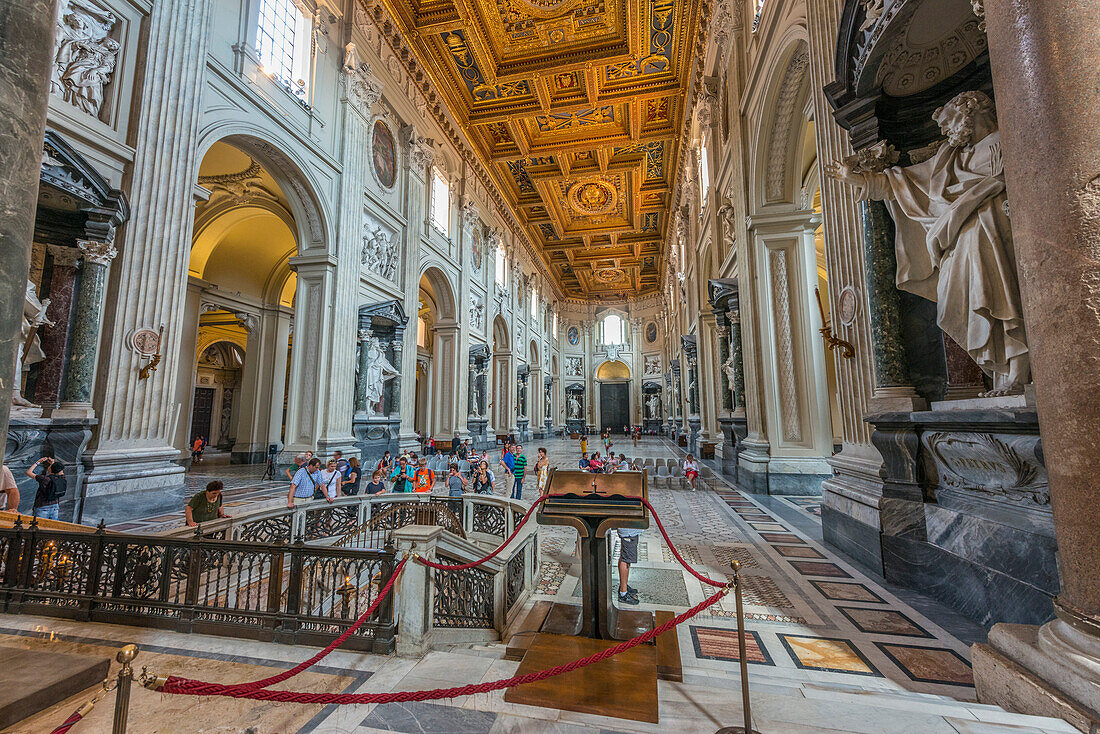Internal view of the archbasilica of St. John Lateran, Rome, Lazio district, Italy