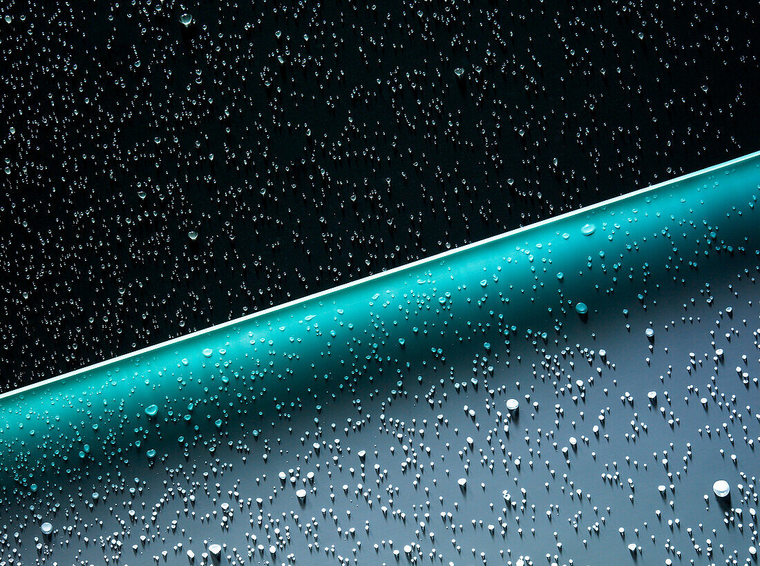 Close up of drops of water on a surface