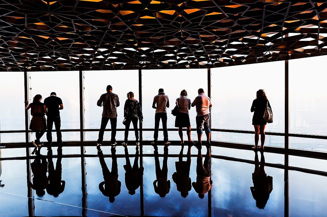 United Arab Emirates, Dubai. Downtown Dubai, At The Top of Burj Khalifa, the Observation Desk