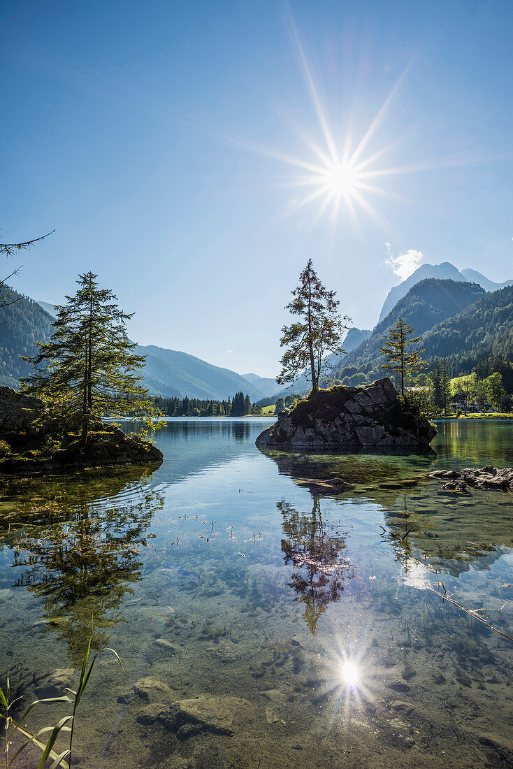 Hintersee, Ramsau, Berchtesgaden National Park, Berchtesgadener Land district, Upper Bavaria, Bavaria, Germany