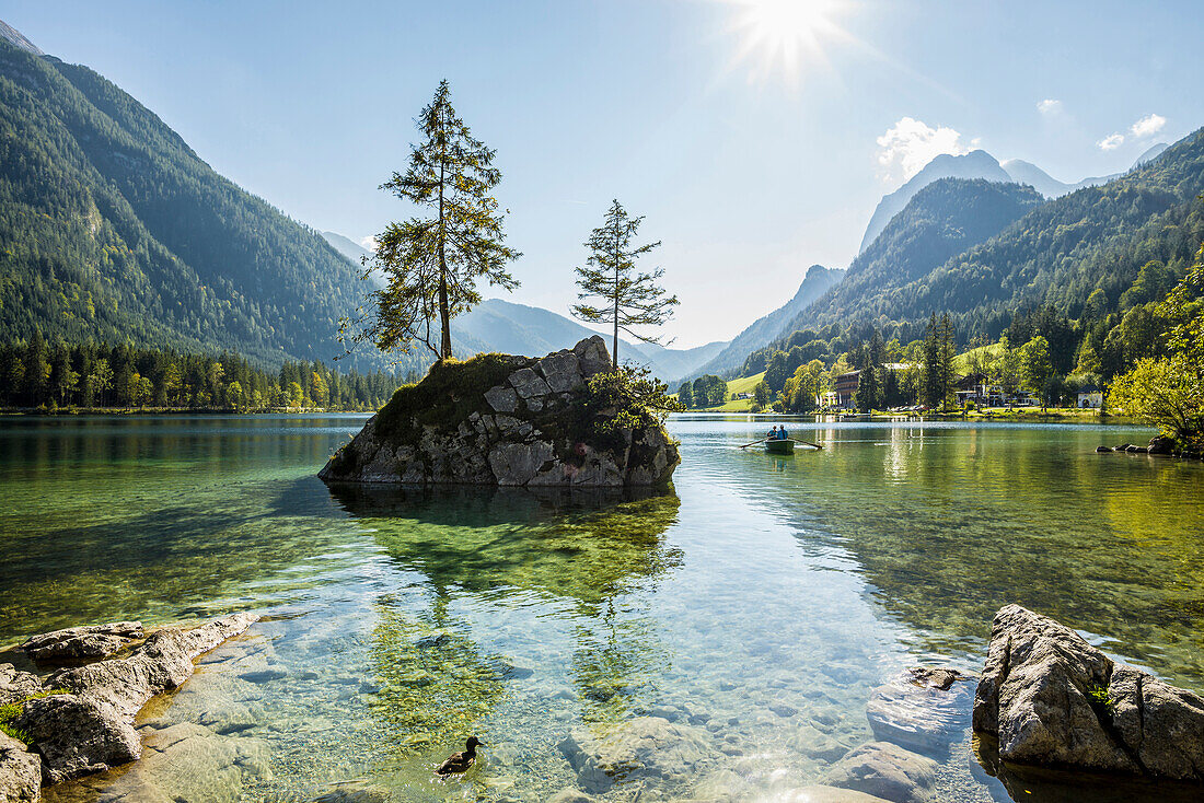 Hintersee, Ramsau, Berchtesgaden National Park, Berchtesgadener Land district, Upper Bavaria, Bavaria, Germany