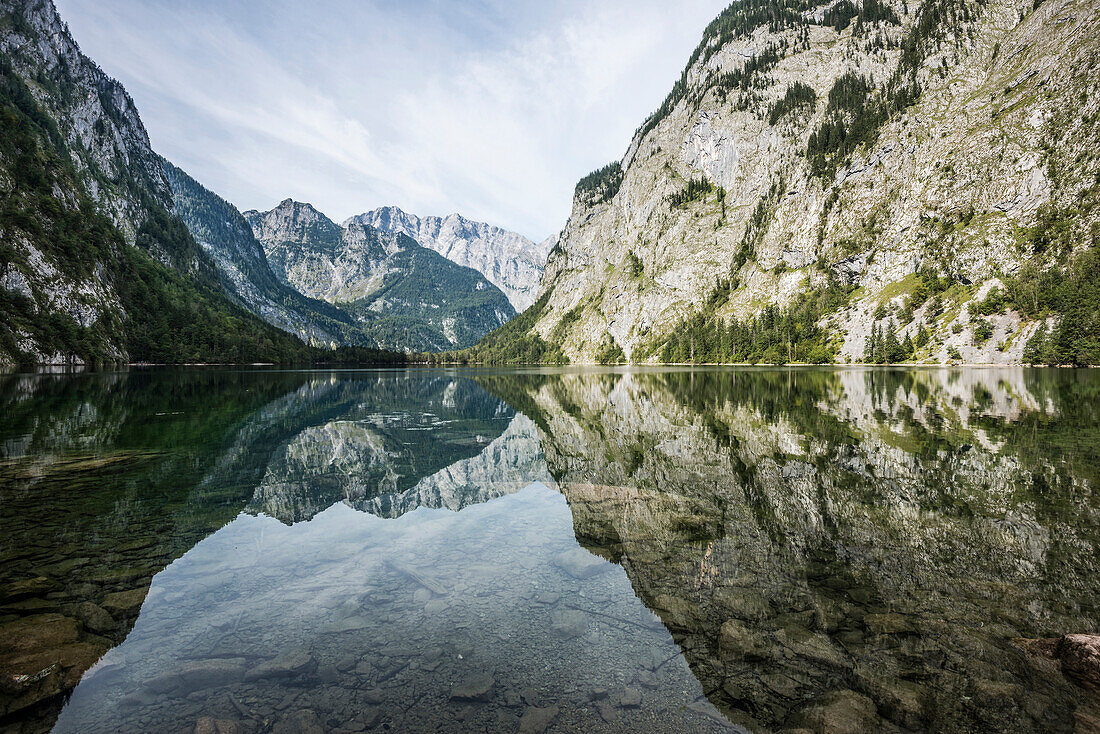 Obersee, Königssee, Berchtesgaden National Park, Berchtesgadener Land district, Upper Bavaria, Bavaria, Germany