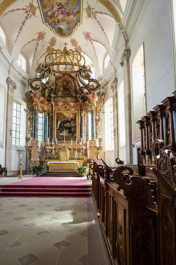 baroque church St.Mauritius, Ebersmünster, Alsace, France