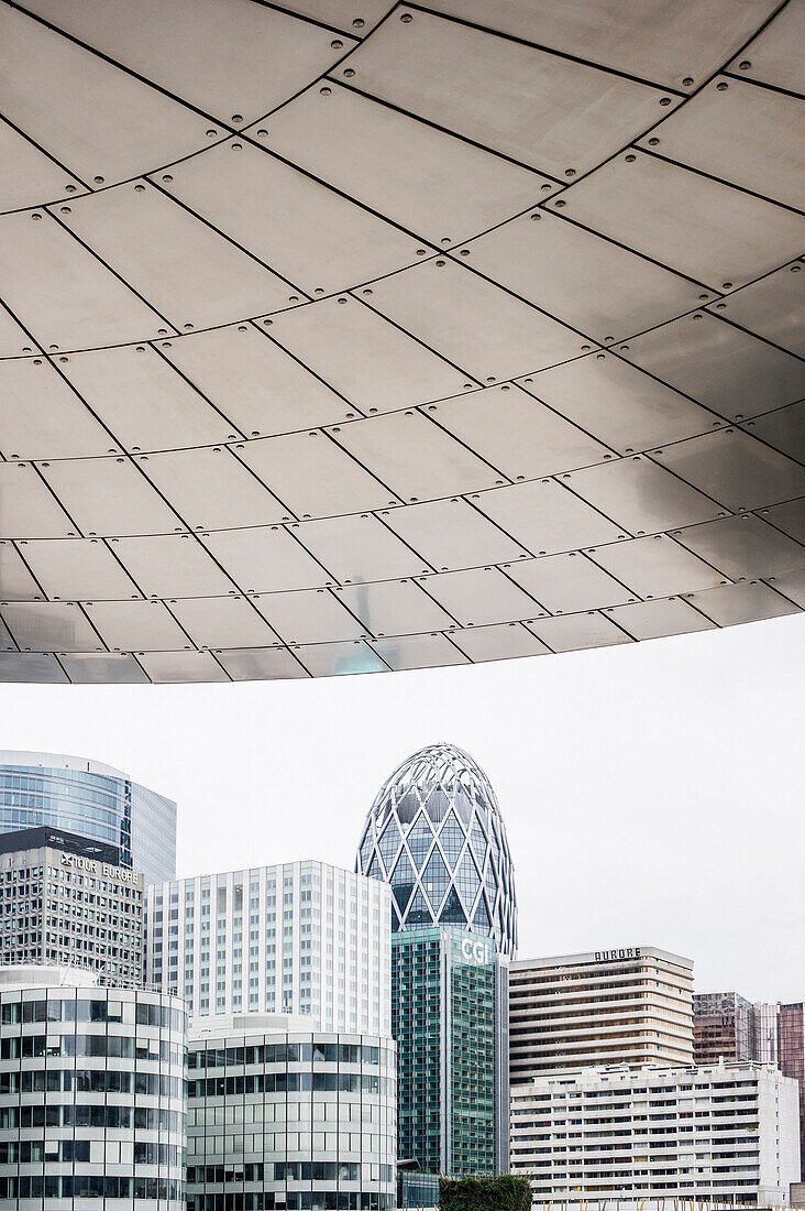 Modern office buildings in La Defense, Nanterre, Paris, Hauts de Seine, France