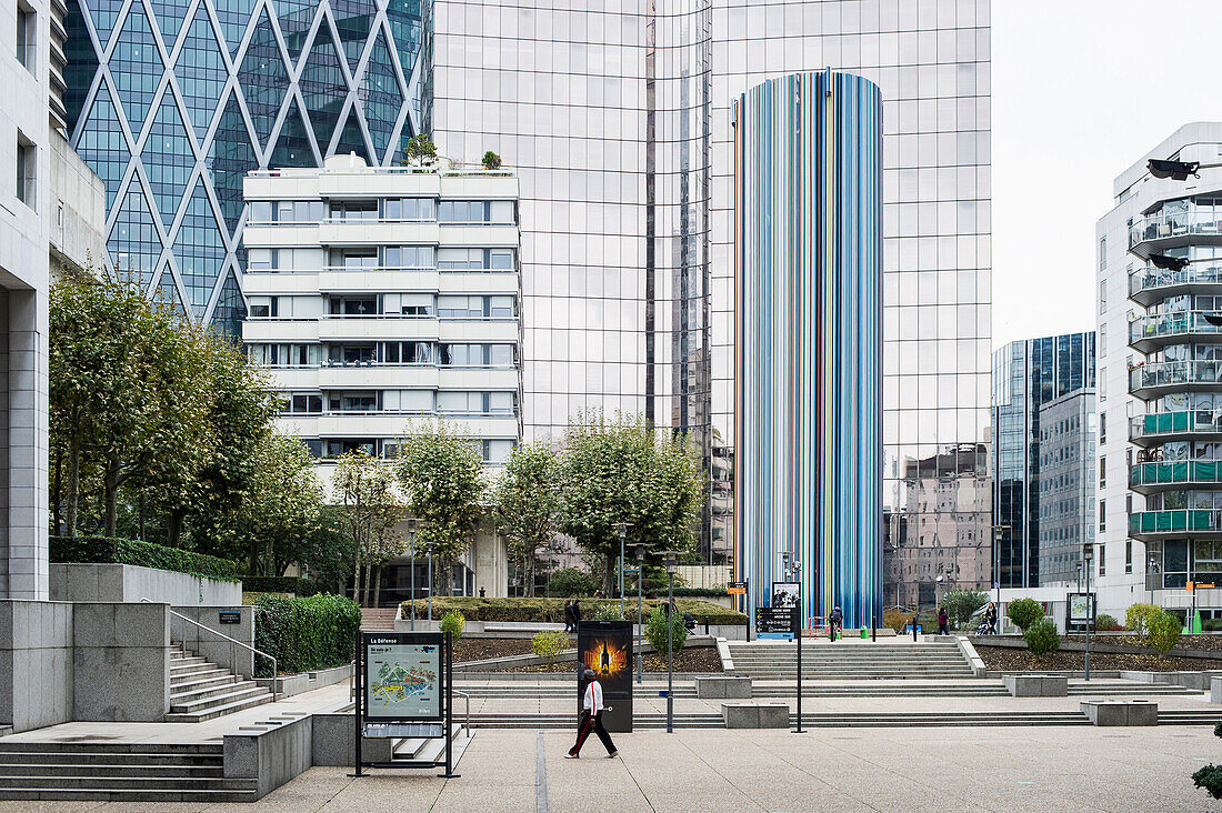 Moderne Bürohochhäuser in La Defense, Nanterre, Paris, Hauts de Seine, Frankreich