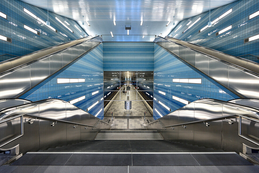 Subway Station Überseequartier, Hafencity Hamburg, Germany
