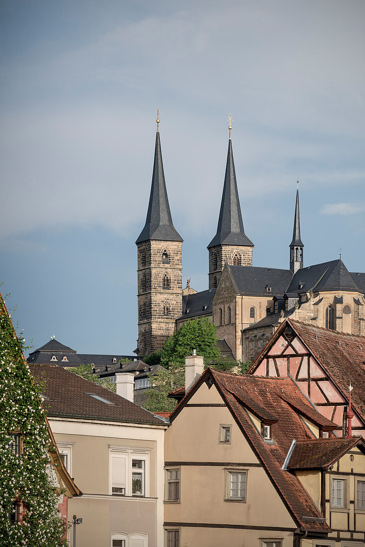 view towards monastry church of St. MIchael, Bamberg, Frankonia Region, Bavaria, Germany, UNESCO World Heritage