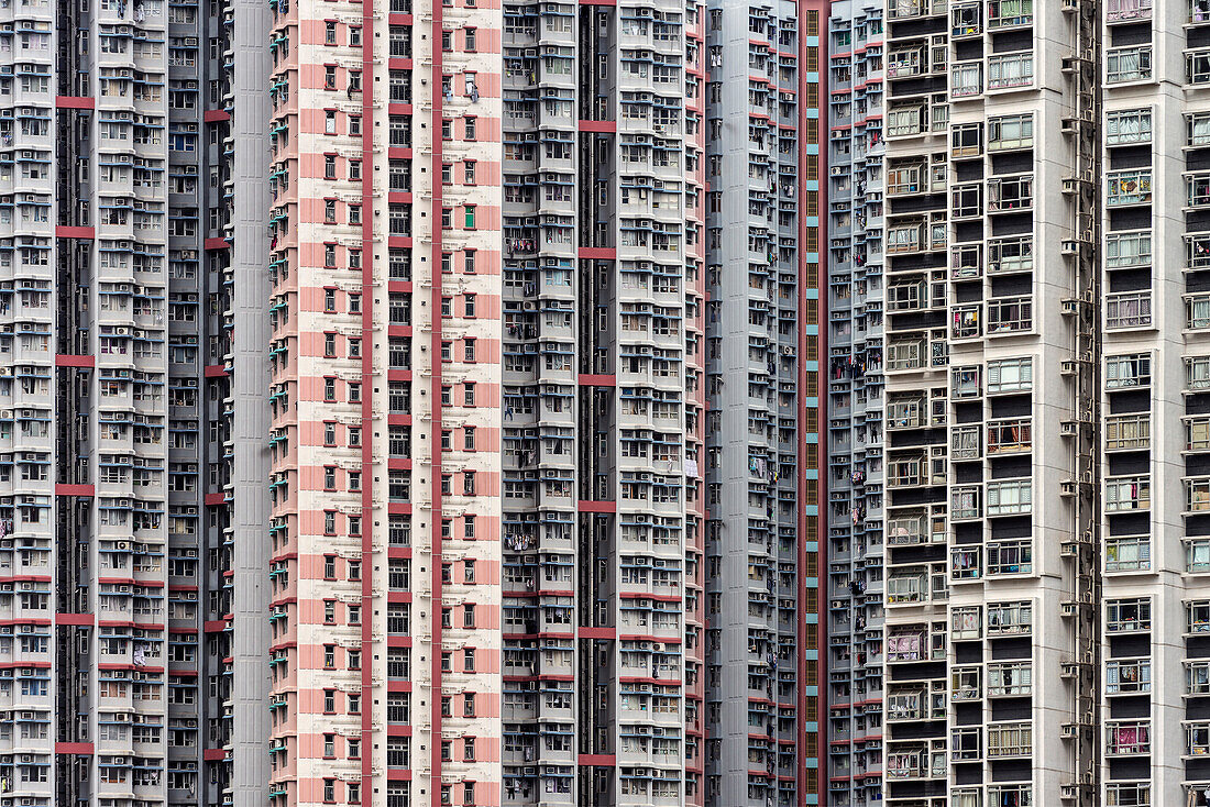 detail of social housing at retort city Tin Shu Wai, New Territories, Hongkong, China, Asia