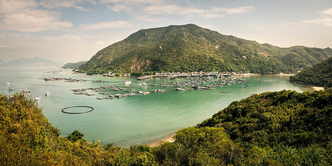 view at Sok Kwu Wan Ferry Pier, Lamma Island, Hongkong, China, Asia