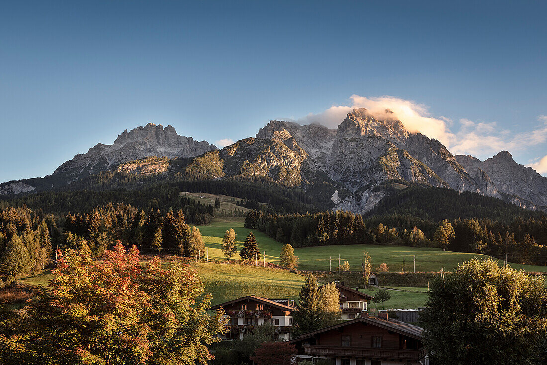 view at Leogang mountains, Austria, Europe