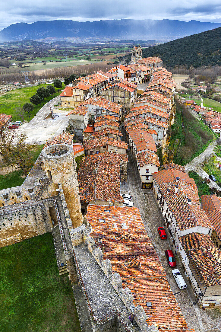 Village from the castle. Frias, Burgos, Castile and Leon. Spain, Europe.