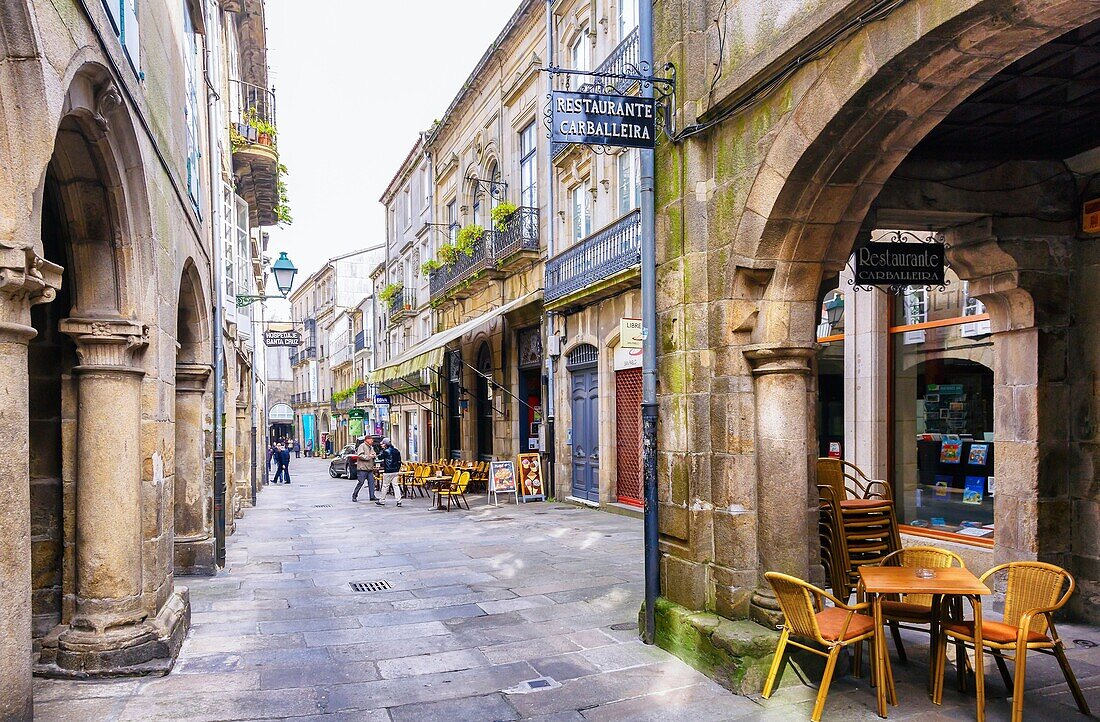 Street. Santiago de Compostela. La Coruña, Galicia, Spain, Europe.