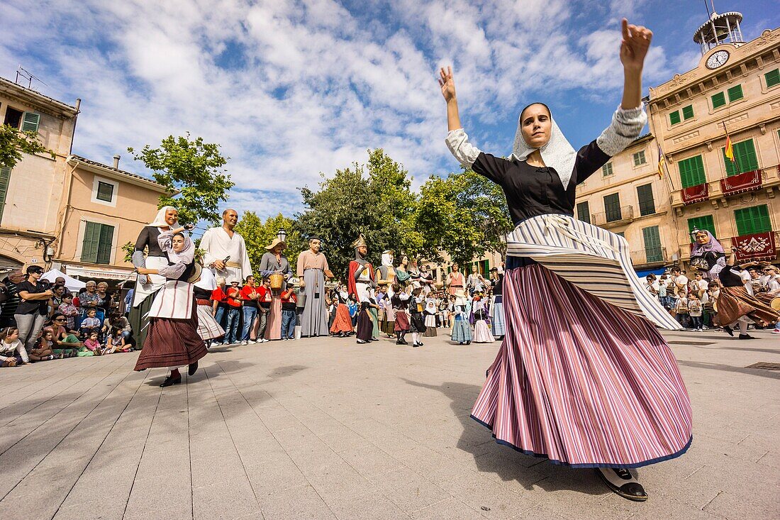 baile de boleros tradicionales mallorquines Llucmajor, Migjorn, balearen, spanien