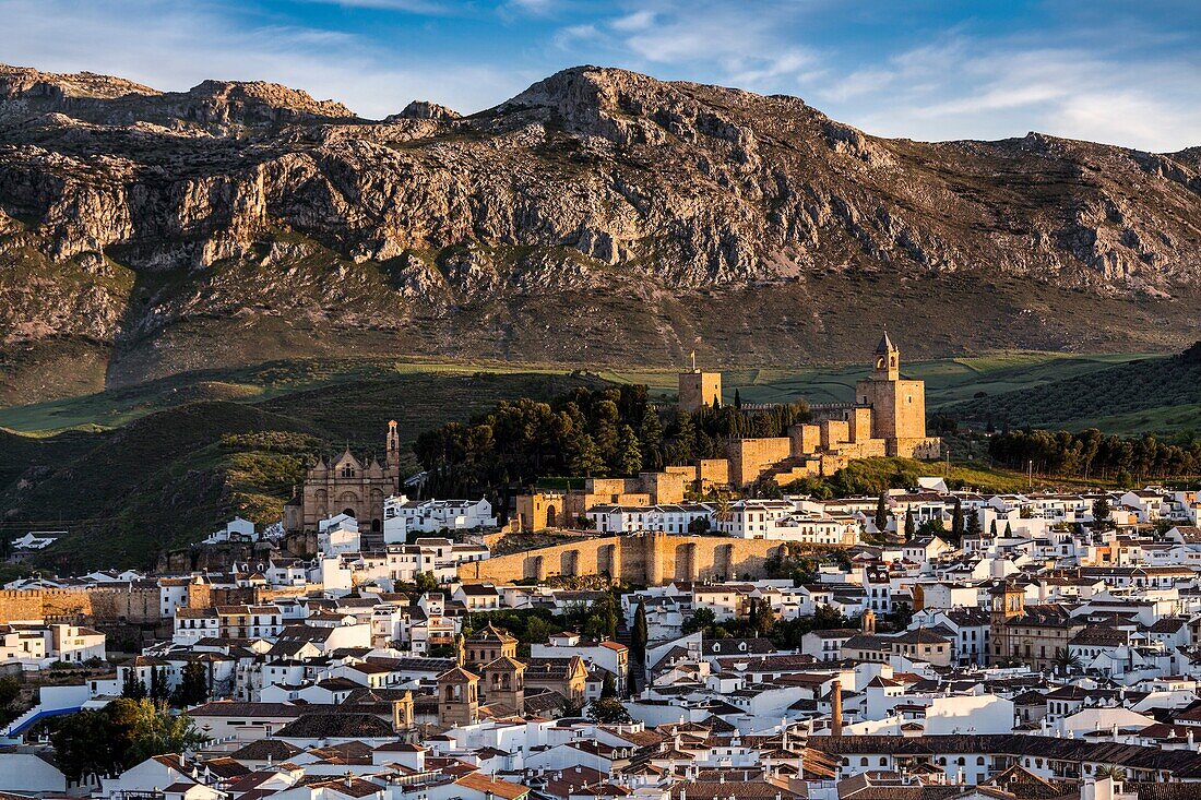 Alcazaba (fortress) overlooking the city of Antequera, Malaga province, Andalusia, Spain