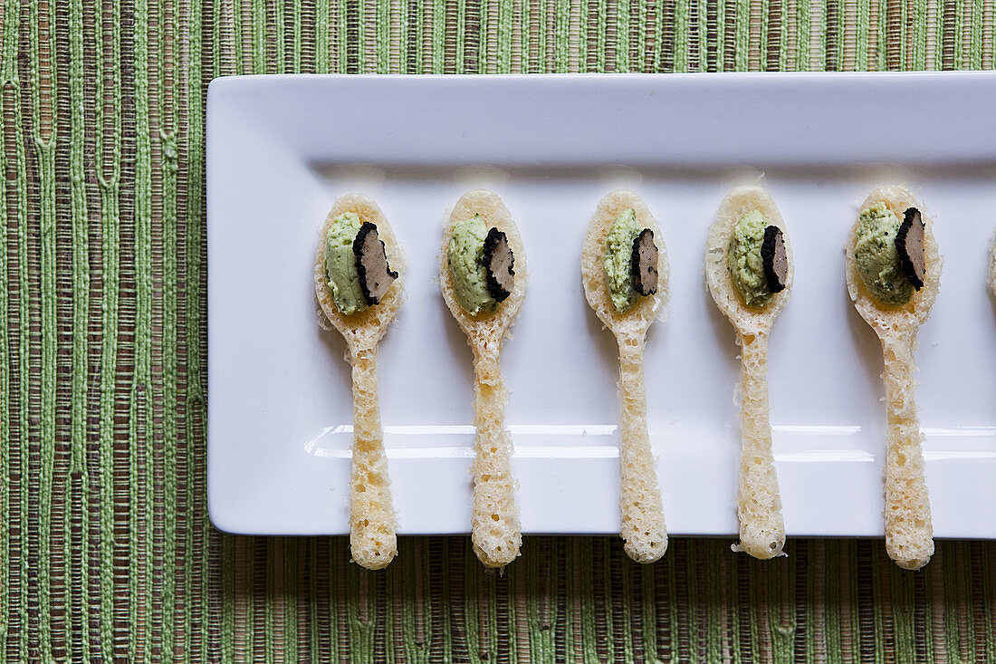 baked parmesan cheese spoons appetizer.