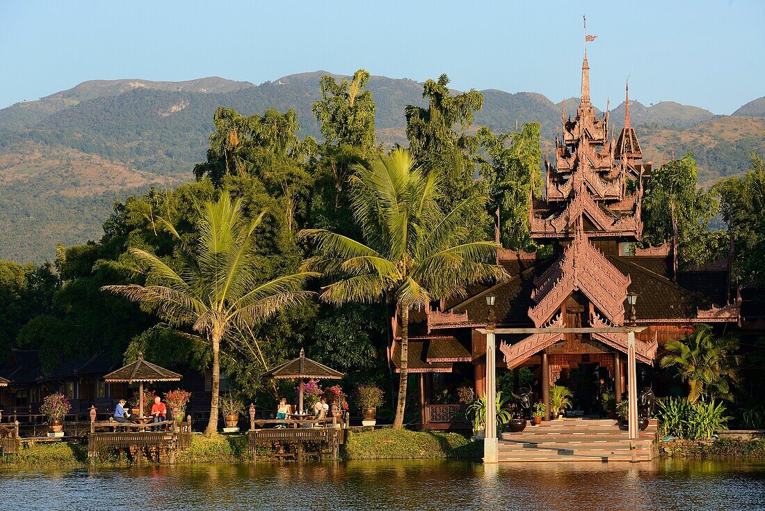 Myanmar, Shan State, Inle Lake, Inle Resort Hotel.