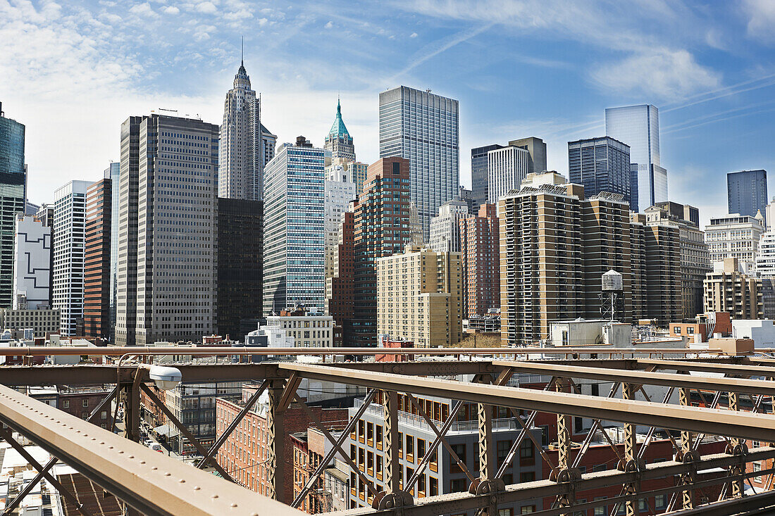 View from the Brooklyn Bridge. New York, USA.