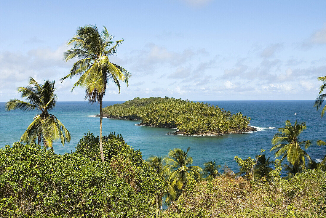 Ile du Diable von der Ile Royale, Iles du Salut Inseln der Erlösung, Französisch-Guayana, Überseedepartement und Region von Frankreich, Atlantikküste von Südamerika.