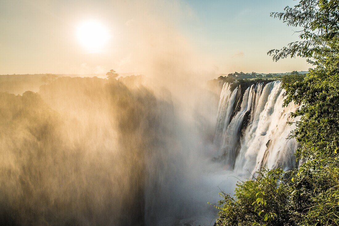 LIVINGSTONE, ZAMBIA - Victoria Falls Waterfall.