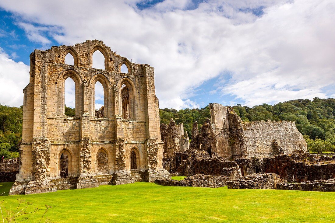 Ruins of Rievaulx Abbey, North Yorkshire, England, United Kingdom, Europe.