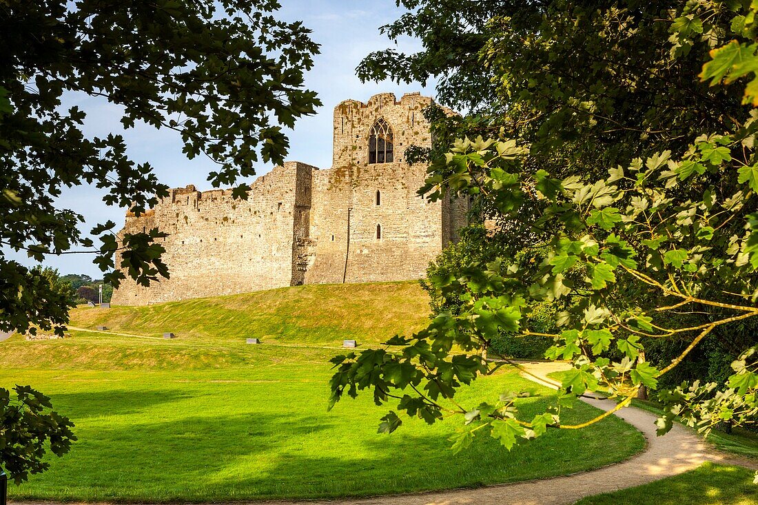 Oystermouth Castle (Castell Ystum Llwynarth), a Norman stone castle, Mumbles, Swansea, Wales, United Kingdom, Europe.