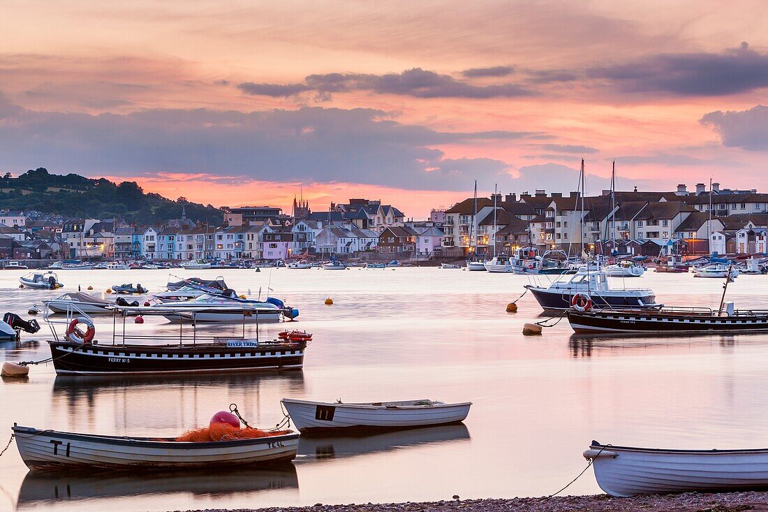 View from village of Shaldon towards Teignmouth at the mouth of the River Teign, Devon, England, United Kingdom, Europe.