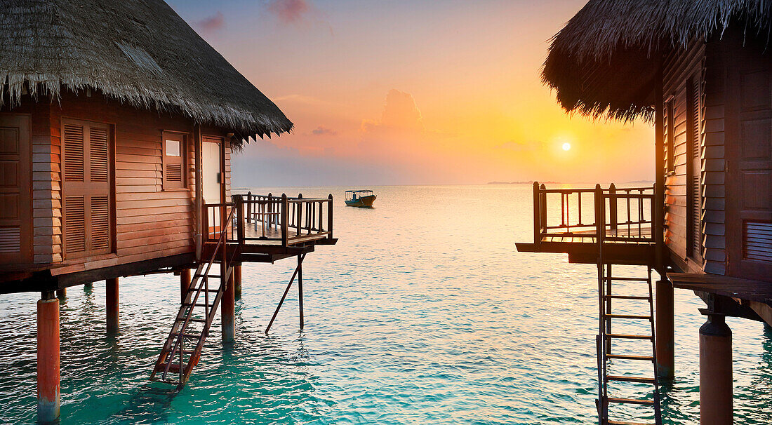 Sunset at Maldives, Ari Atol, Indian Ocean.