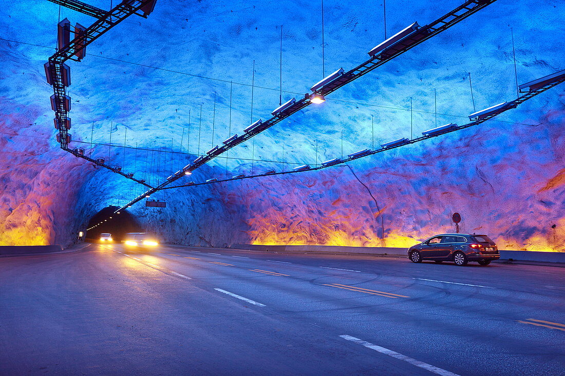 Laerdal Tunnel, Laerdalstunnelen (the world´s longest at 24,5 km) Aurland, Norway.
